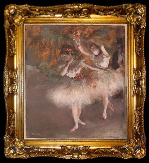framed  Edgar Degas Two Dancers entering the Stage, ta009-2